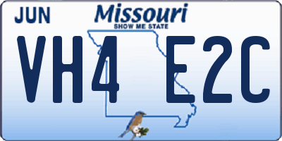 MO license plate VH4E2C