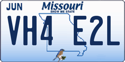 MO license plate VH4E2L