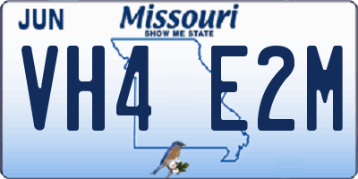 MO license plate VH4E2M
