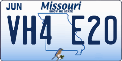 MO license plate VH4E2O