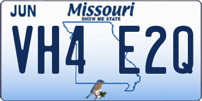 MO license plate VH4E2Q