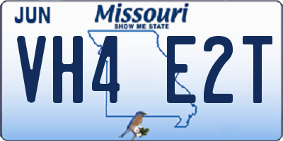 MO license plate VH4E2T