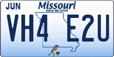 MO license plate VH4E2U