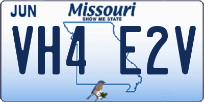 MO license plate VH4E2V