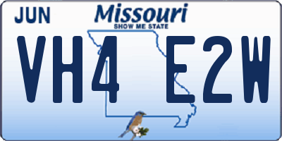 MO license plate VH4E2W