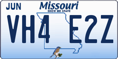 MO license plate VH4E2Z