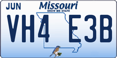 MO license plate VH4E3B