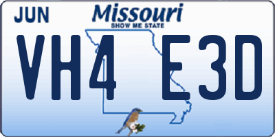 MO license plate VH4E3D