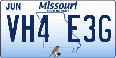 MO license plate VH4E3G