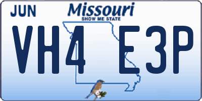 MO license plate VH4E3P