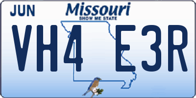 MO license plate VH4E3R