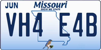 MO license plate VH4E4B