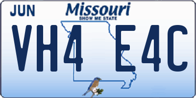 MO license plate VH4E4C