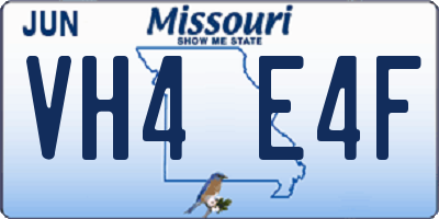 MO license plate VH4E4F