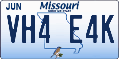 MO license plate VH4E4K