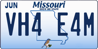MO license plate VH4E4M