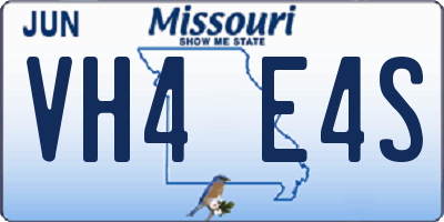 MO license plate VH4E4S