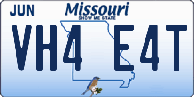 MO license plate VH4E4T