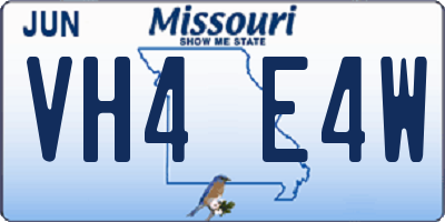 MO license plate VH4E4W