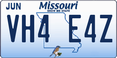 MO license plate VH4E4Z