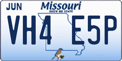 MO license plate VH4E5P