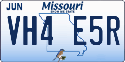 MO license plate VH4E5R