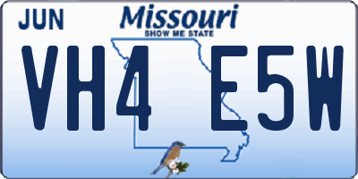 MO license plate VH4E5W