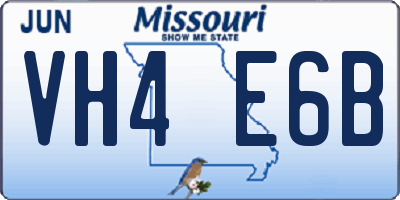 MO license plate VH4E6B