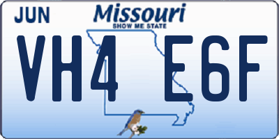 MO license plate VH4E6F