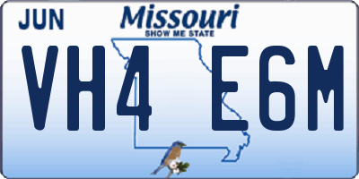 MO license plate VH4E6M