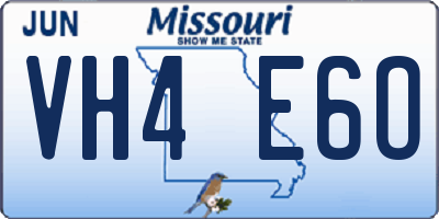 MO license plate VH4E6O