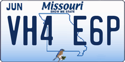 MO license plate VH4E6P