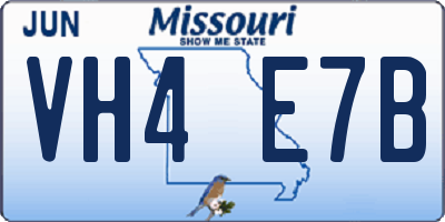 MO license plate VH4E7B