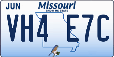 MO license plate VH4E7C