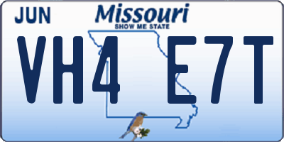 MO license plate VH4E7T