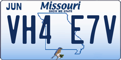 MO license plate VH4E7V