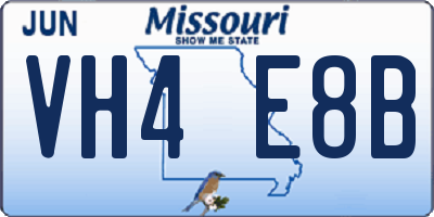 MO license plate VH4E8B