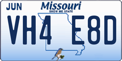 MO license plate VH4E8D