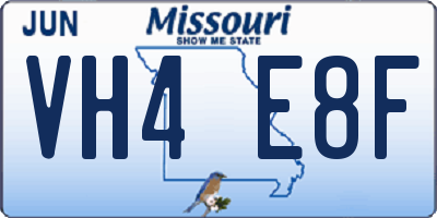 MO license plate VH4E8F