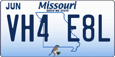 MO license plate VH4E8L