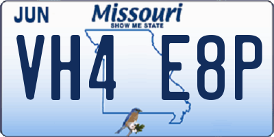 MO license plate VH4E8P