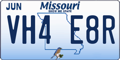 MO license plate VH4E8R