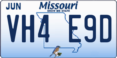 MO license plate VH4E9D