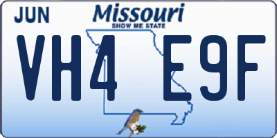 MO license plate VH4E9F