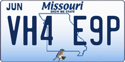 MO license plate VH4E9P