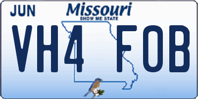 MO license plate VH4F0B