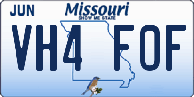MO license plate VH4F0F