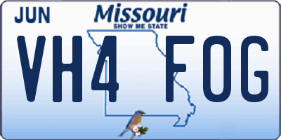 MO license plate VH4F0G