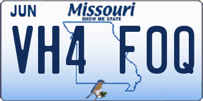 MO license plate VH4F0Q