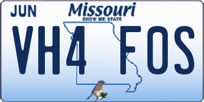 MO license plate VH4F0S